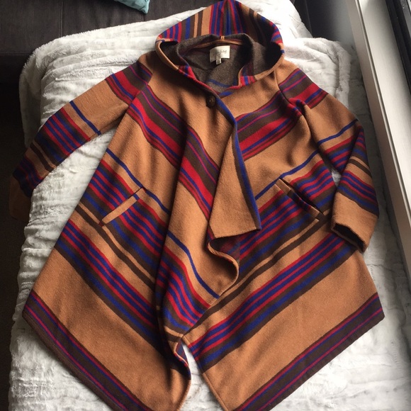 Striped Hooded Flyaway Coat - Picture 2 of 6